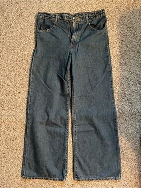 Levi's Dark Blue Ribcage Wide Leg Jeans
